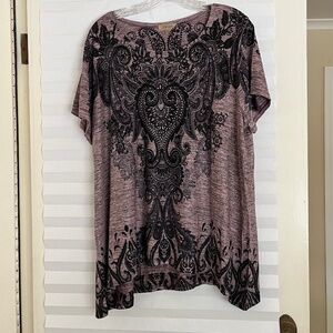 Women’s 2XL Lightweight Tunic Top 29” Long  Metalic Bead Embellished Lavish NWOT
